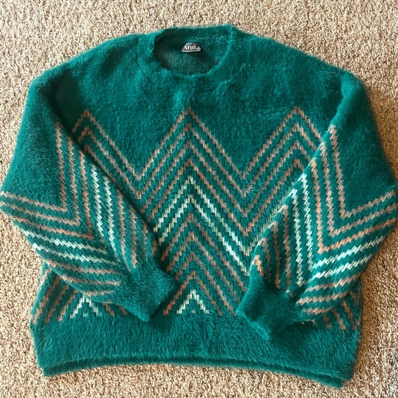 😍Arula Turquoise Chevron Sweater😍 - Picture 6 of 16